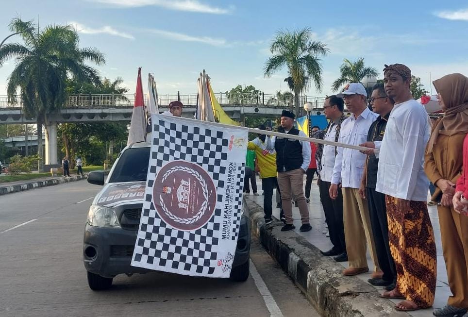 Pelepasan Kirab Pemilu 2024 di Kabupaten Kutai Kartanegara