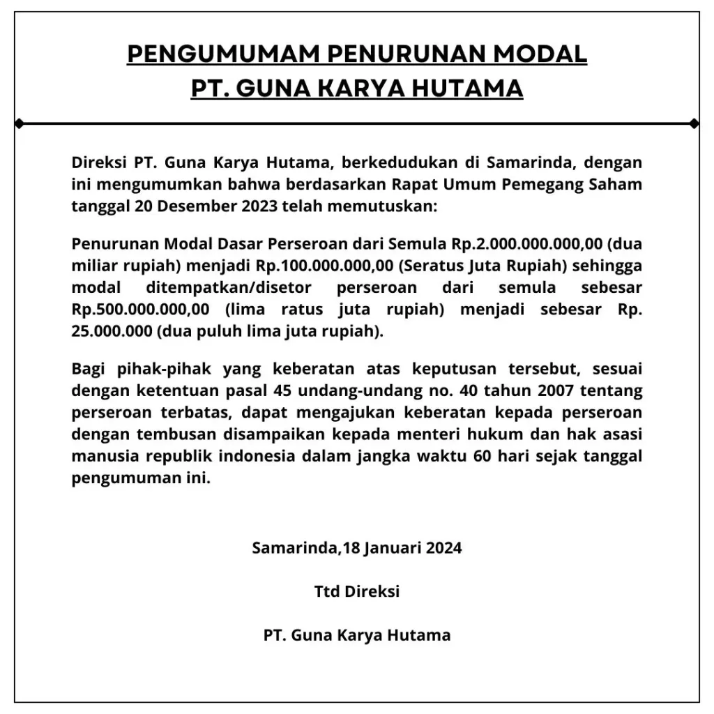 PT GUNA KARYA HUTAMA